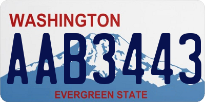 WA license plate AAB3443