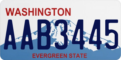 WA license plate AAB3445