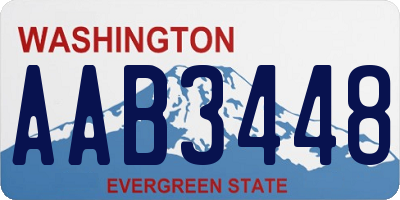 WA license plate AAB3448