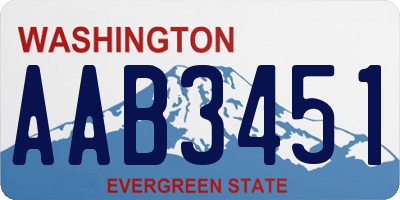 WA license plate AAB3451