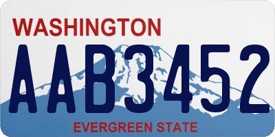 WA license plate AAB3452