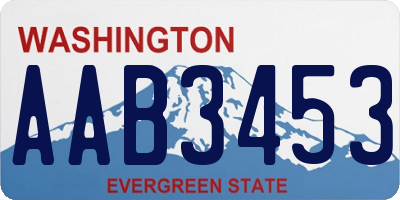 WA license plate AAB3453