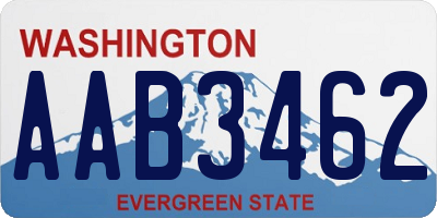 WA license plate AAB3462