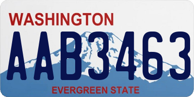 WA license plate AAB3463