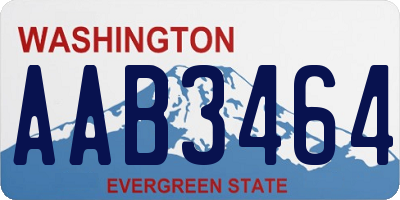 WA license plate AAB3464