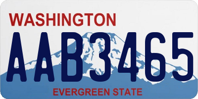 WA license plate AAB3465