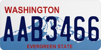 WA license plate AAB3466