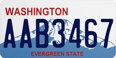 WA license plate AAB3467