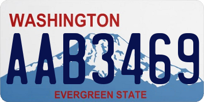 WA license plate AAB3469