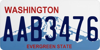WA license plate AAB3476