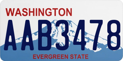 WA license plate AAB3478