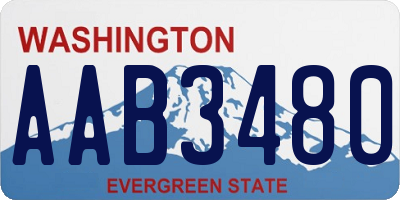 WA license plate AAB3480