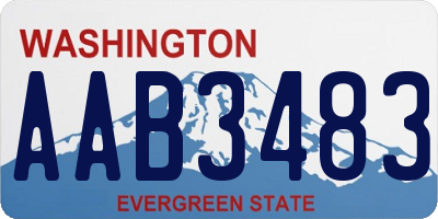 WA license plate AAB3483
