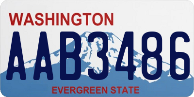 WA license plate AAB3486