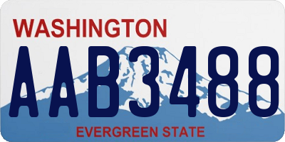WA license plate AAB3488
