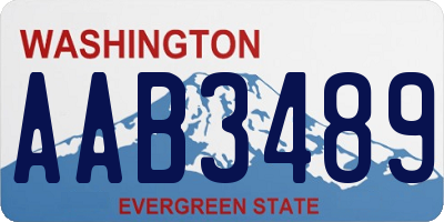 WA license plate AAB3489