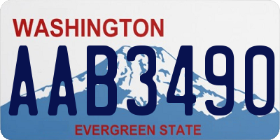 WA license plate AAB3490