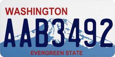 WA license plate AAB3492