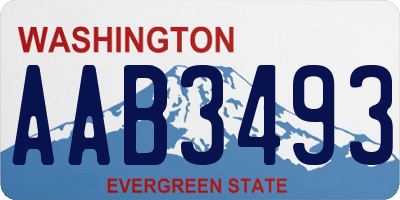 WA license plate AAB3493