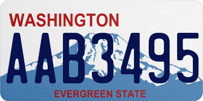 WA license plate AAB3495