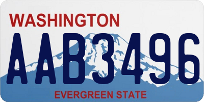 WA license plate AAB3496