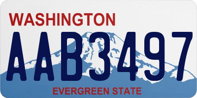 WA license plate AAB3497