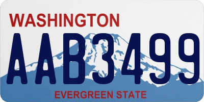 WA license plate AAB3499