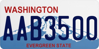 WA license plate AAB3500