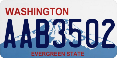 WA license plate AAB3502