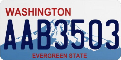 WA license plate AAB3503