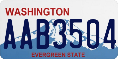 WA license plate AAB3504