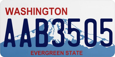 WA license plate AAB3505