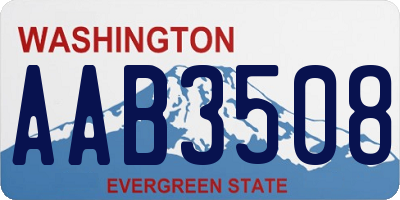 WA license plate AAB3508