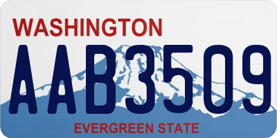 WA license plate AAB3509