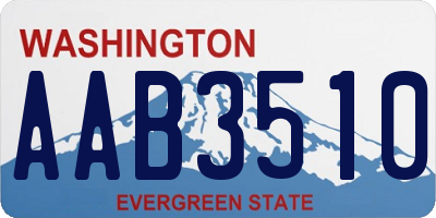 WA license plate AAB3510