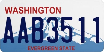 WA license plate AAB3511