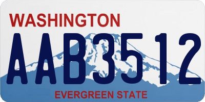 WA license plate AAB3512