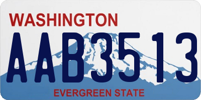 WA license plate AAB3513