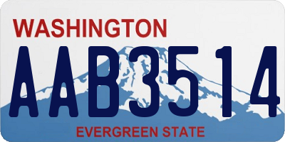 WA license plate AAB3514