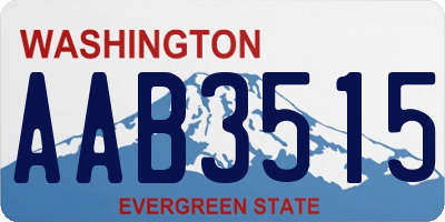 WA license plate AAB3515