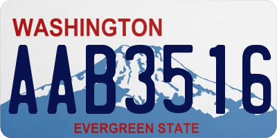 WA license plate AAB3516