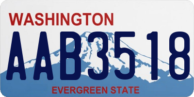 WA license plate AAB3518