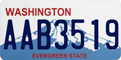 WA license plate AAB3519