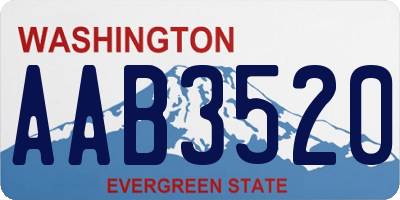 WA license plate AAB3520