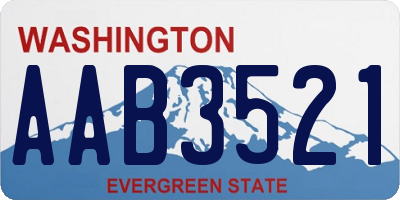 WA license plate AAB3521