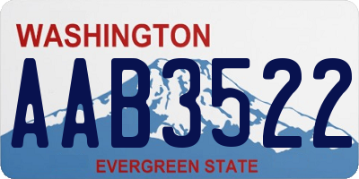 WA license plate AAB3522