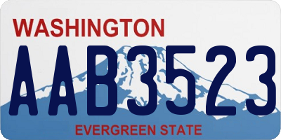 WA license plate AAB3523