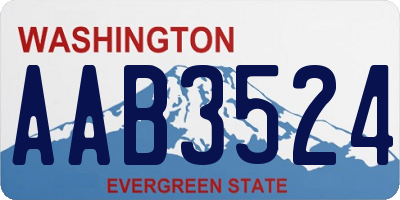 WA license plate AAB3524