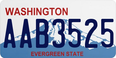 WA license plate AAB3525