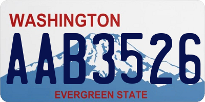 WA license plate AAB3526